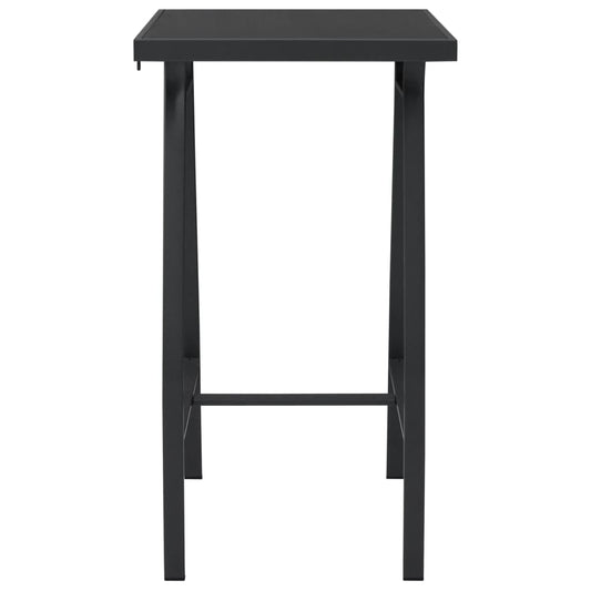 HKH Mesa de Bar para Jardim Vidro Temperado - Preto
