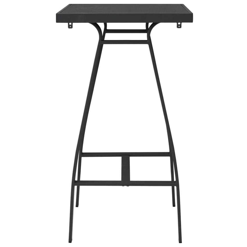 HKH Mesa de Bar para Jardim Vidro Temperado - Preto