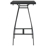 HKH Mesa de Bar para Jardim Vidro Temperado - Preto