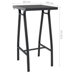 HKH Mesa de Bar para Jardim Vidro Temperado - Preto