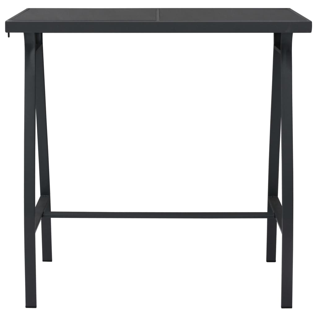 HKH Mesa de Bar para Jardim Vidro Temperado - Preto