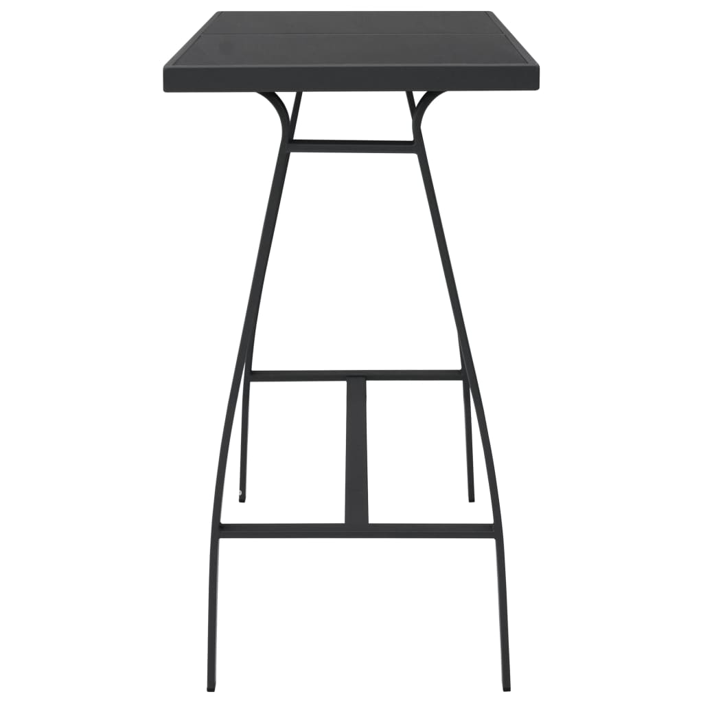 HKH Mesa de Bar para Jardim Vidro Temperado - Preto