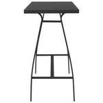 HKH Mesa de Bar para Jardim Vidro Temperado - Preto