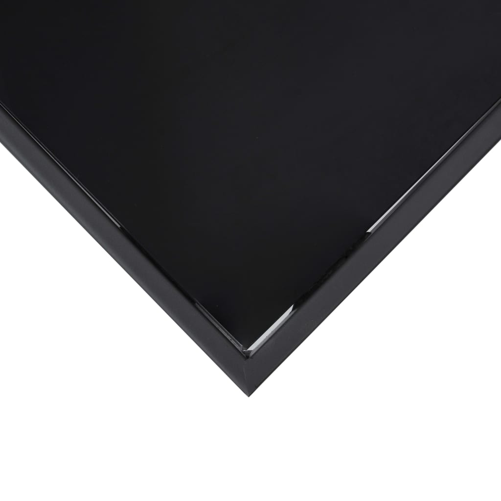 HKH Mesa de Bar para Jardim Vidro Temperado - Preto