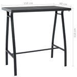 HKH Mesa de Bar para Jardim Vidro Temperado - Preto