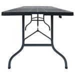 HKH Mesa de Jardim Dobrável 180x75x72 Cm Pead Imitação Vime - Preto