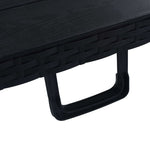 HKH Mesa de Jardim Dobrável 180x75x72 Cm Pead Imitação Vime - Preto