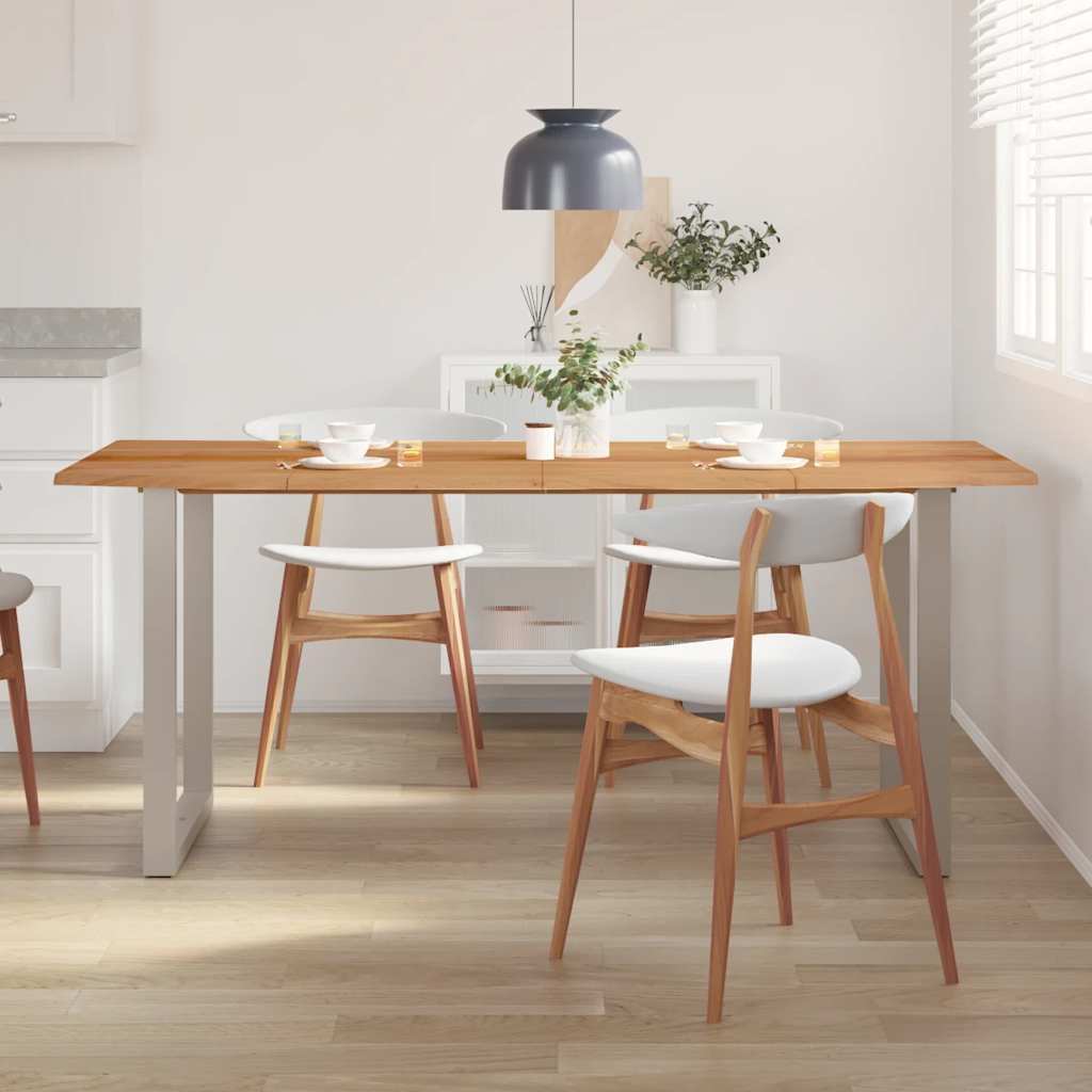 HKH Mesa de Comedor de Madera Maciza de Acacia