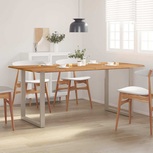 HKH Mesa de Comedor de Madera Maciza de Acacia
