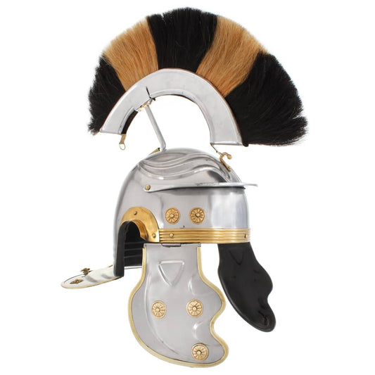 HKH Capacete de Soldado Romano Réplica LARP - Aço Prateado