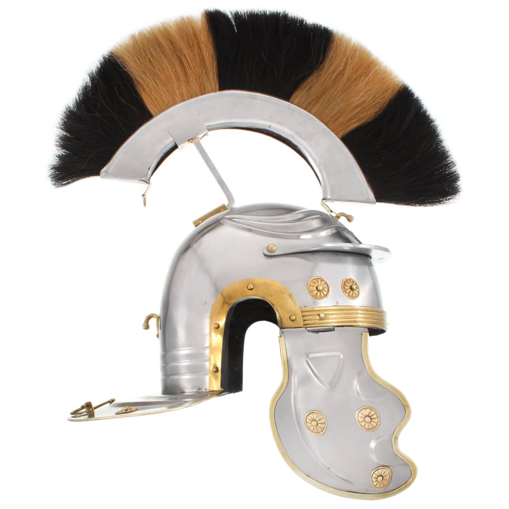 HKH Capacete de Soldado Romano Réplica LARP - Aço Prateado