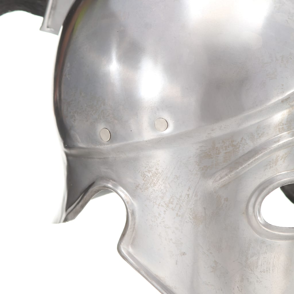 HKH Capacete de Soldado Grego Réplica LARP - Aço Prateado