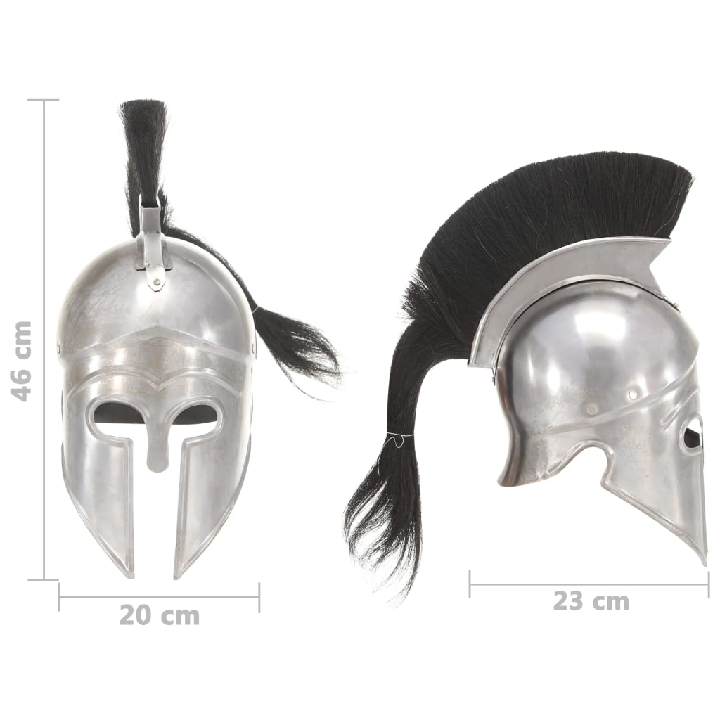HKH Capacete de Soldado Grego Réplica LARP - Aço Prateado
