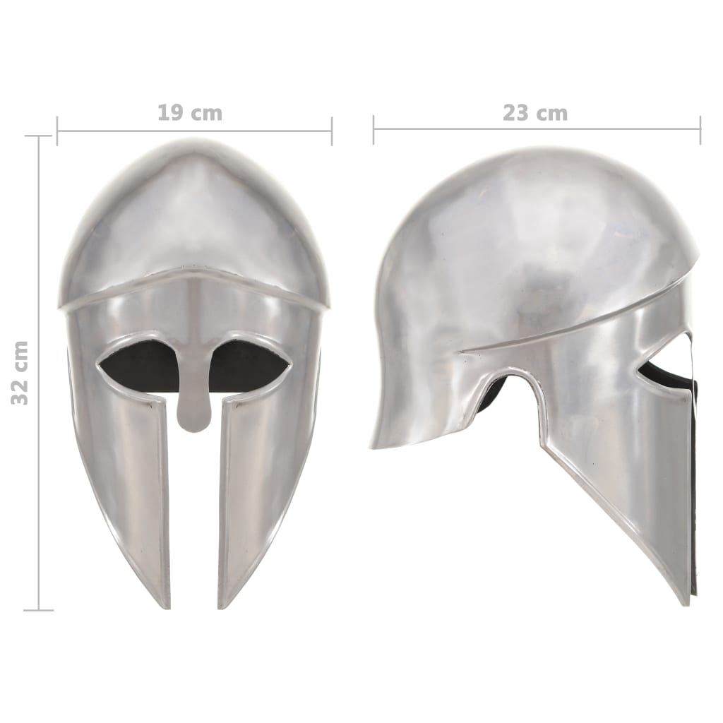 HKH Casco de soldado griego réplica LARP - Acero plateado