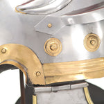 HKH Capacete de Soldado Romano Réplica LARP - Aço Prateado
