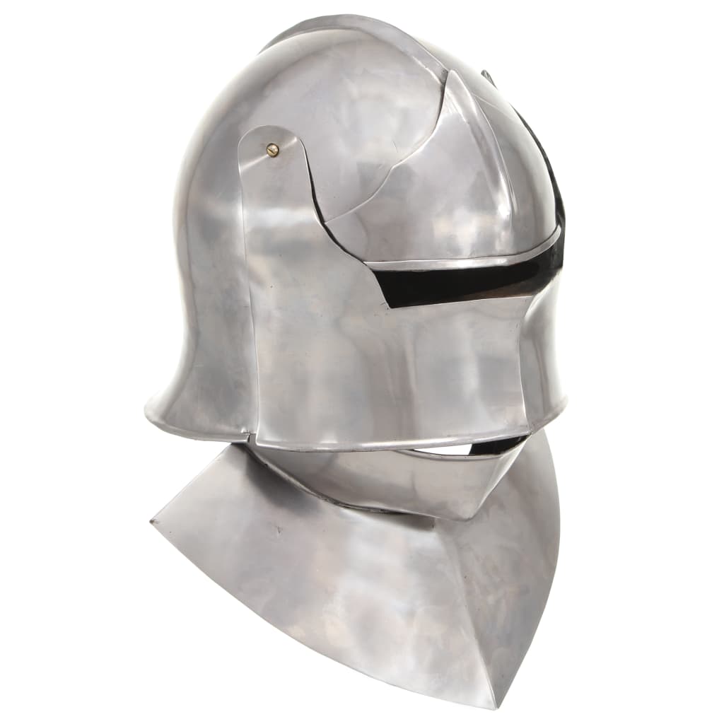 HKH Capacete de Cavaleiro Medieval Réplica LARP - Aço Prateado