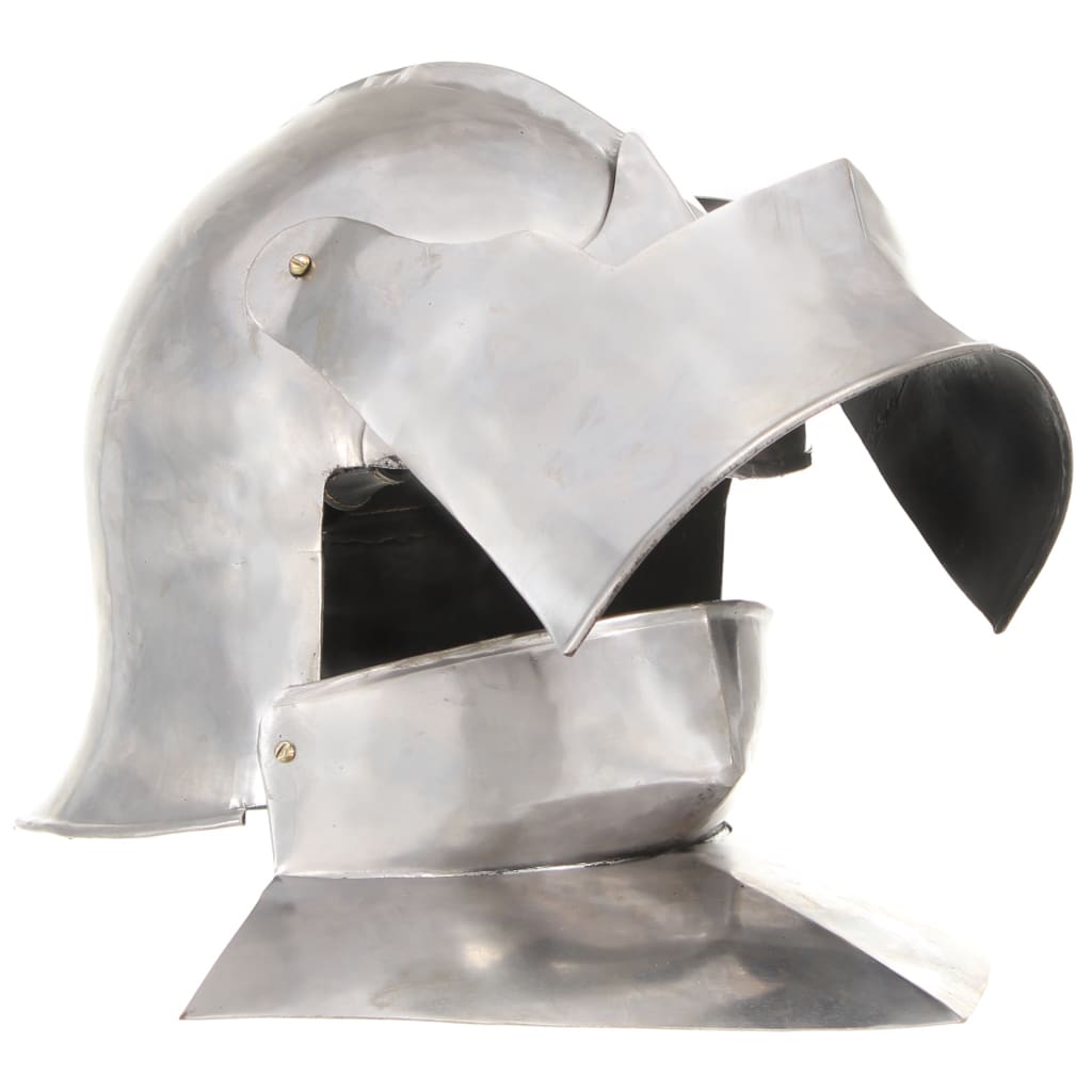 HKH Capacete de Cavaleiro Medieval Réplica LARP - Aço Prateado