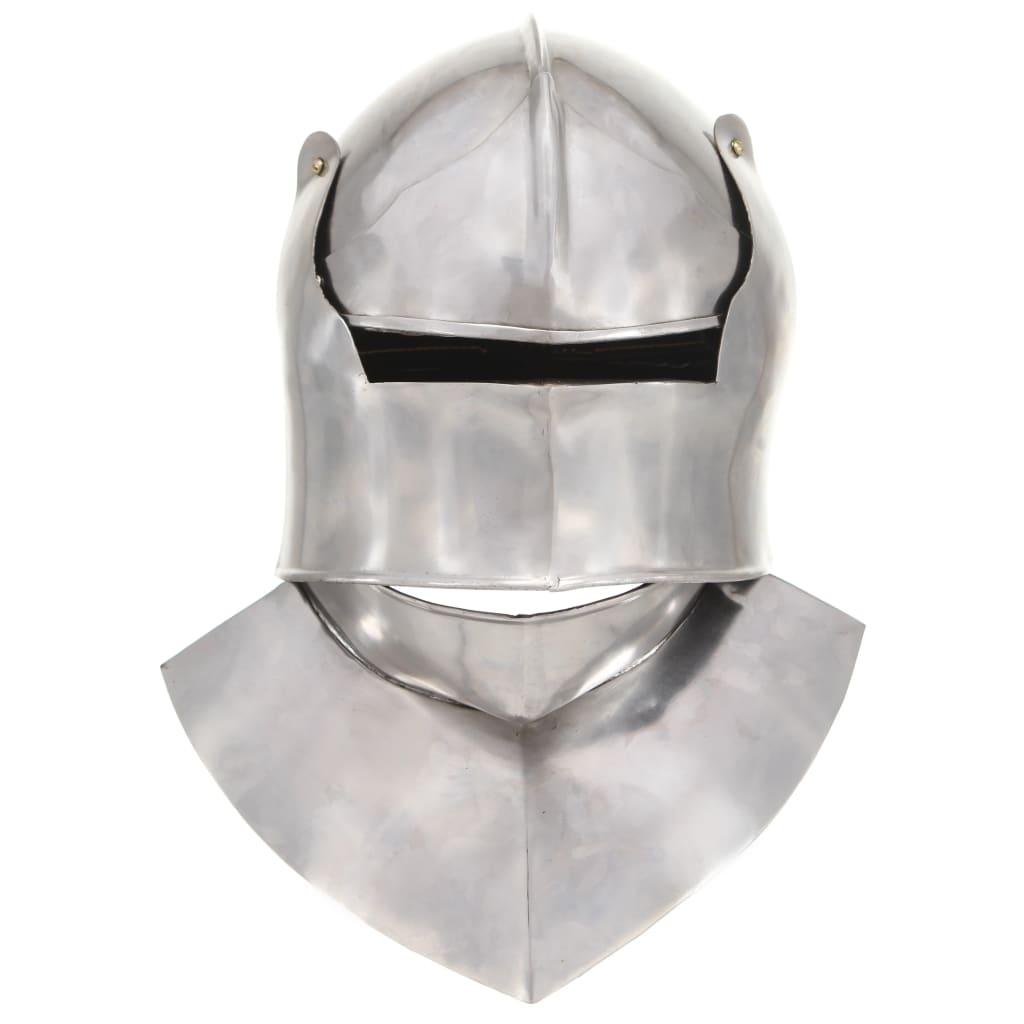 HKH Capacete de Cavaleiro Medieval Réplica LARP - Aço Prateado