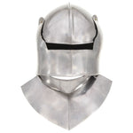HKH Capacete de Cavaleiro Medieval Réplica LARP - Aço Prateado