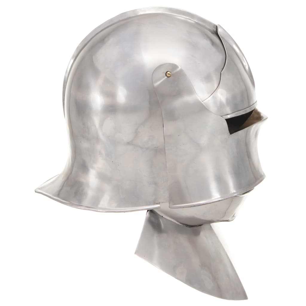 HKH Capacete de Cavaleiro Medieval Réplica LARP - Aço Prateado