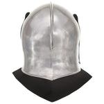 HKH Capacete de Cavaleiro Medieval Réplica LARP - Aço Prateado
