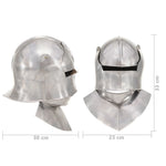 HKH Capacete de Cavaleiro Medieval Réplica LARP - Aço Prateado
