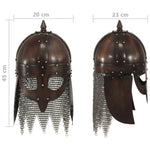 HKH Capacete Soldado Viking Réplica LARP - Aço cobre