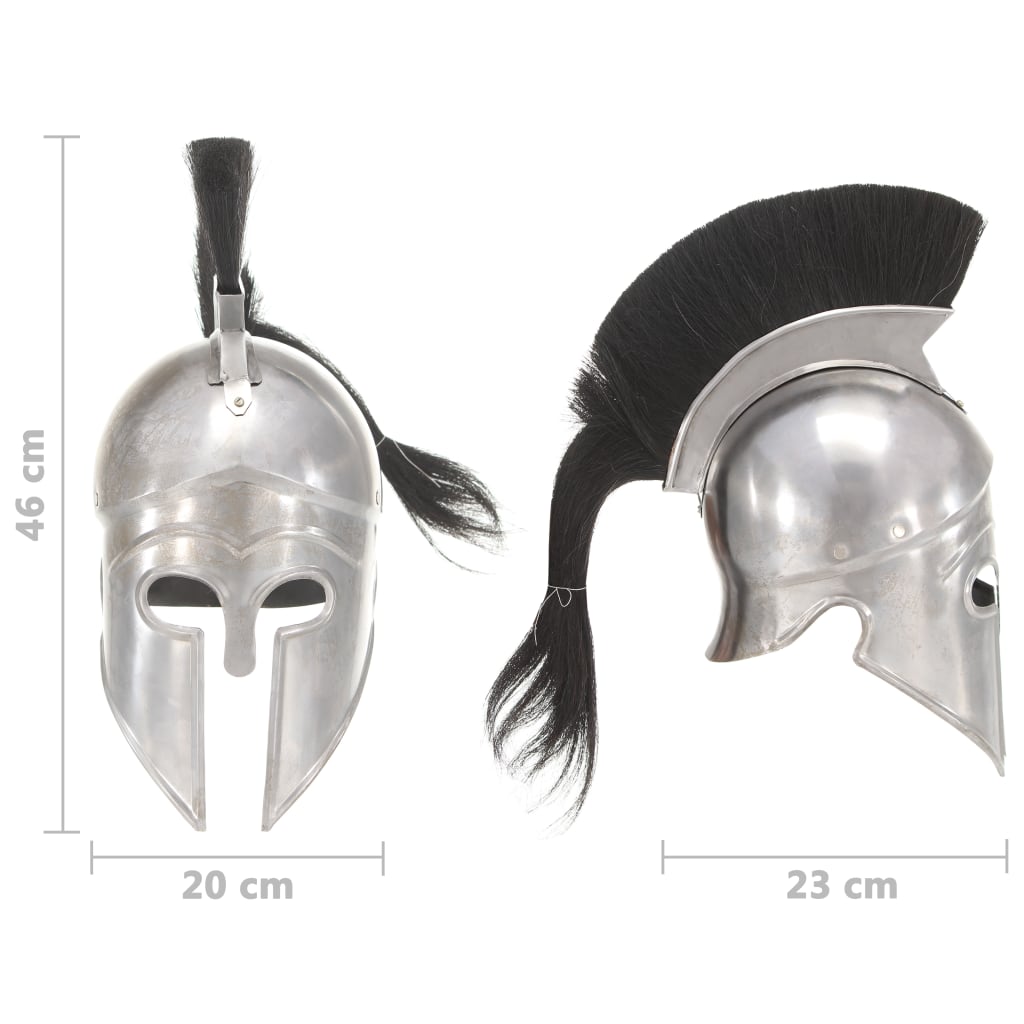 HKH Capacete de Soldado Grego Réplica LARP - Aço Prateado