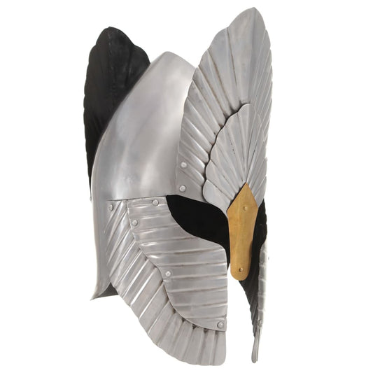 HKH Capacete de Cavaleiro Medieval Réplica LARP - Aço Prateado
