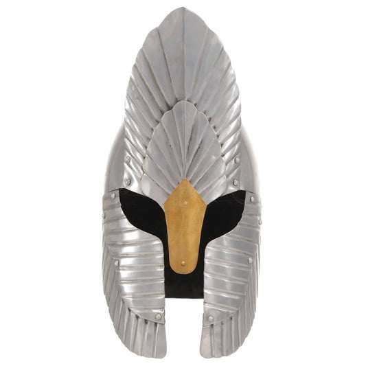 HKH Capacete de Cavaleiro Medieval Réplica LARP - Aço Prateado