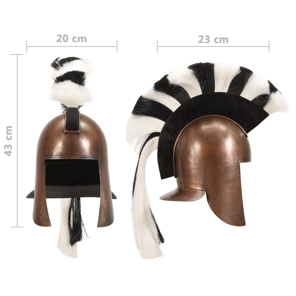 HKH Capacete de Soldado Grego Réplica LARP cobre Prateado