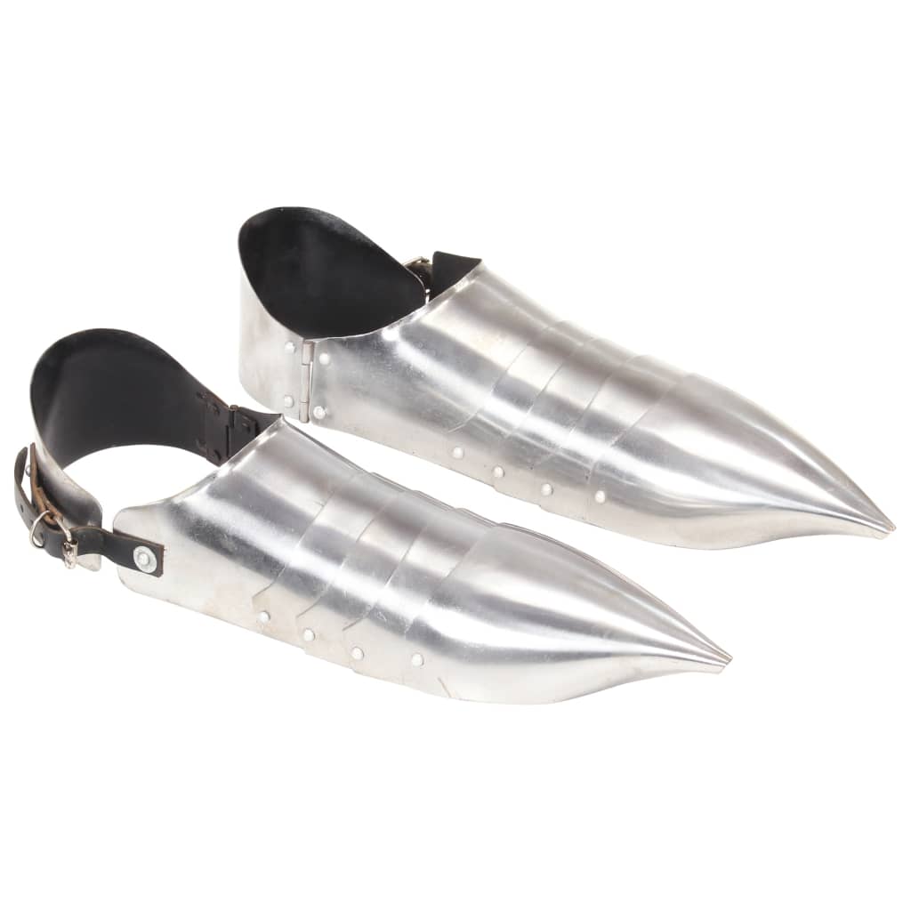 HKH Sapatos de Ferro Cavaleiro Medieval Réplica LARP - Aço Prateado