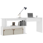 HKH Escritorio esquinero de madera - Blanco