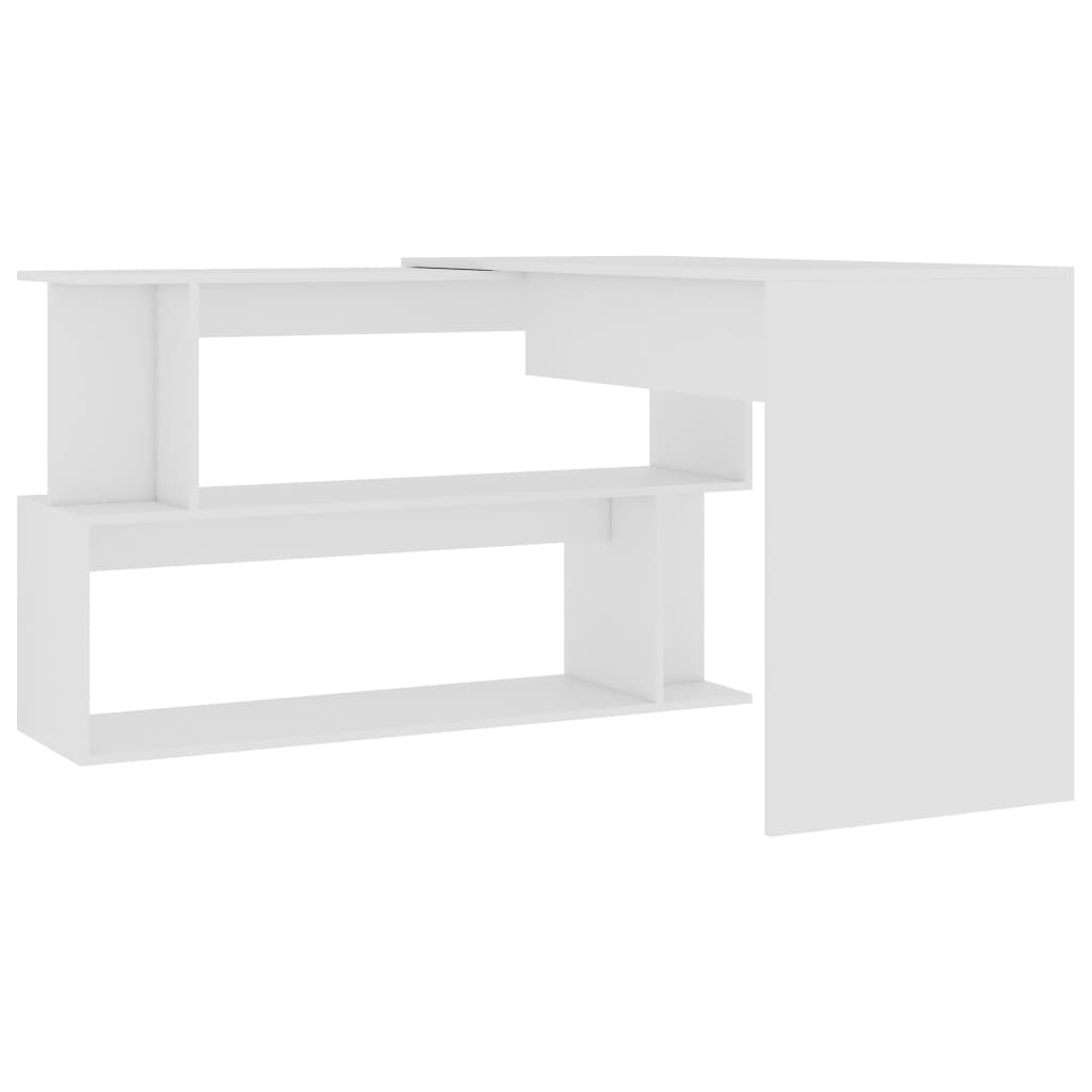 HKH Escritorio esquinero de madera - Blanco