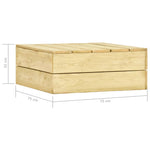 HKH Mesa de Jardim 75x75x31 Cm Madeira de Pinho Impregnada - Marrom
