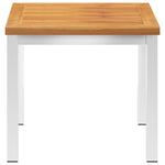 HKH Mesa de Apoio Jardim 45x45x38 Cm Acácia Maciça/aço Inoxidável - Marrom