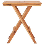HKH Mesa de Bistrô Dobrável 60x60x65 Cm Madeira Teca Maciça - Marrom