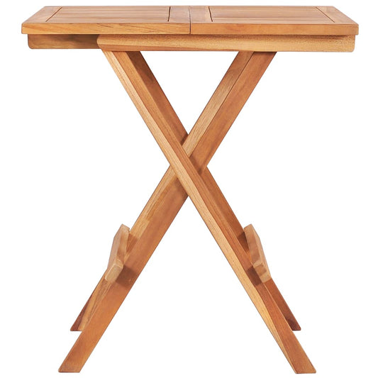 HKH Mesa de Bistrô Dobrável 60x60x65 Cm Madeira Teca Maciça - Marrom