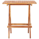 HKH Mesa de Bistrô Dobrável 60x60x65 Cm Madeira Teca Maciça - Marrom