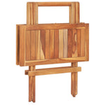 HKH Mesa de Bistrô Dobrável 60x60x65 Cm Madeira Teca Maciça - Marrom