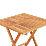HKH Mesa de Bistrô Dobrável 60x60x65 Cm Madeira Teca Maciça - Marrom