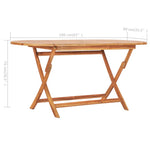 HKH Mesa de Jardim Dobrável 160x80x75 Cm Madeira de Teca Maciça - Marrom