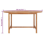 HKH Mesa de Jardim Madeira de Teca Maciça - Marrom