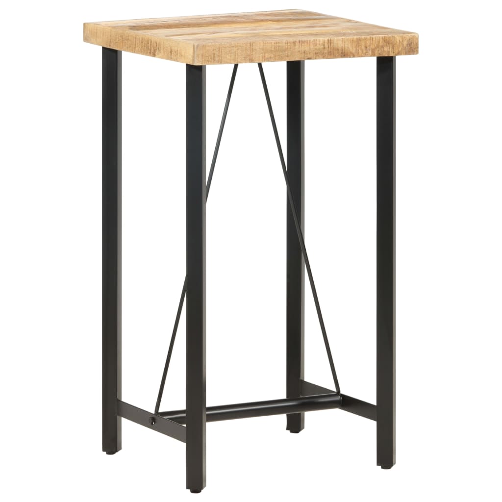 HKH Mesa de bar de madera maciza de mango rugosa