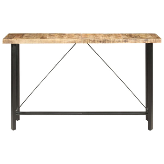 HKH Mesa de bar de madera maciza de mango rugosa