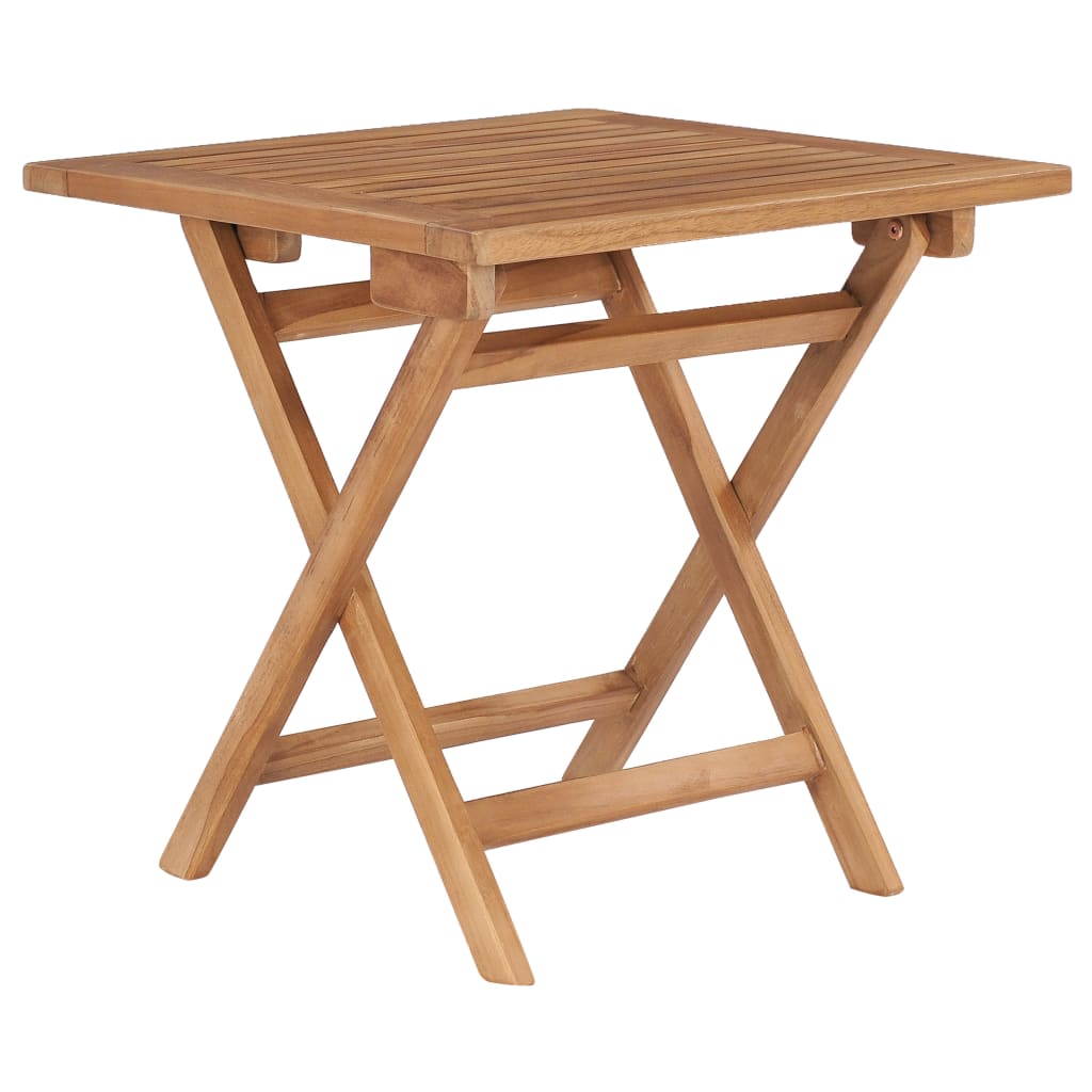 HKH Mesa de Jardín Plegable 45x45x45 Cm Madera de Teca Maciza - Marrón
