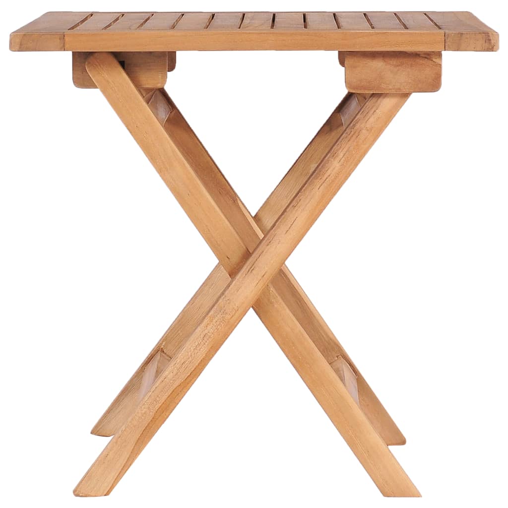 HKH Mesa de Jardín Plegable 45x45x45 Cm Madera de Teca Maciza - Marrón