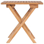 HKH Mesa de Jardim Dobrável 45x45x45 Cm Madeira de Teca Maciça - Marrom