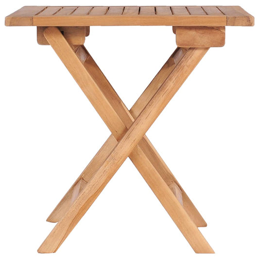 HKH Mesa de Jardim Dobrável 45x45x45 Cm Madeira de Teca Maciça - Marrom