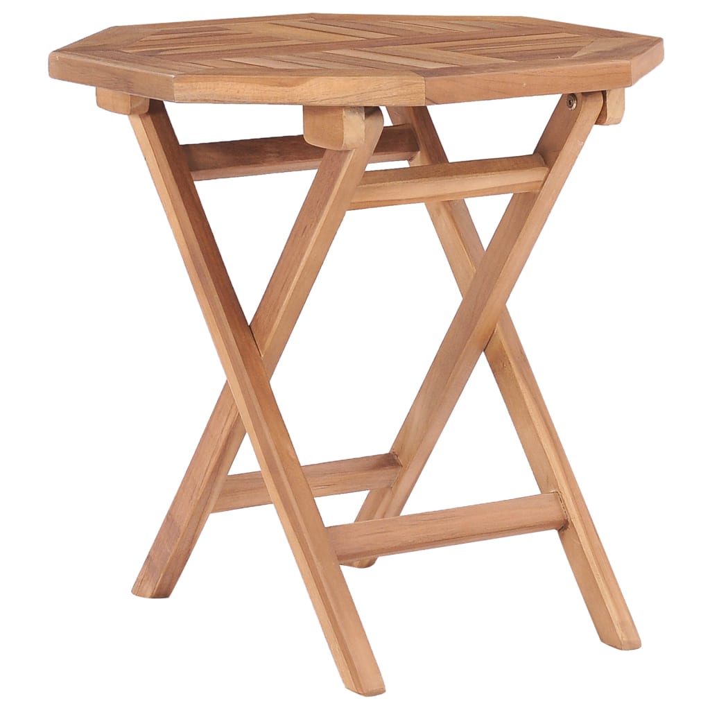 HKH Mesa de Jardín Plegable 45x45x45 Cm Madera de Teca Maciza - Marrón